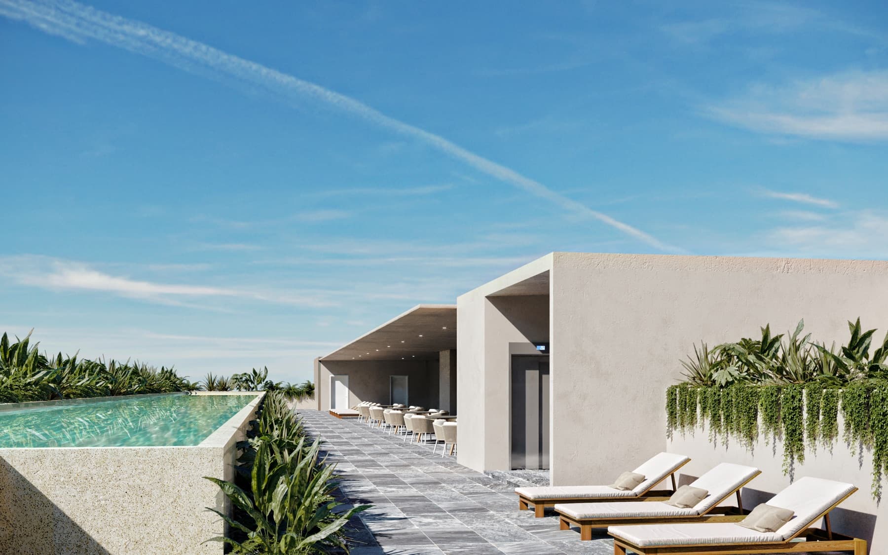 Rooftop con alberca de KOA Towers
