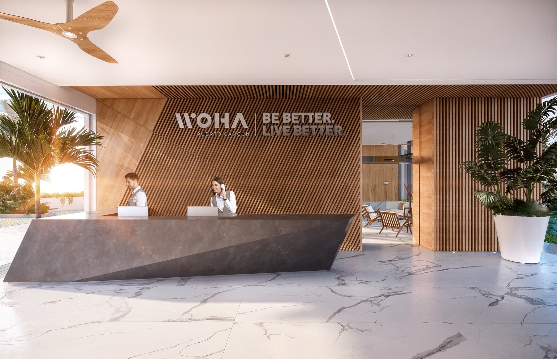 Lobby y recepción de WOHA